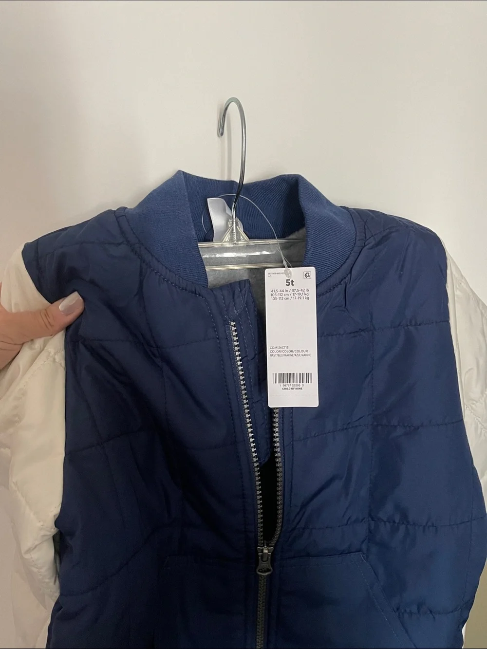 Carter's Navy Blue and Cream Puffer Jacket for Kids